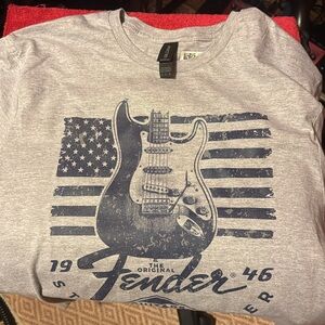 NWT Fender Guitar American Flag tee M